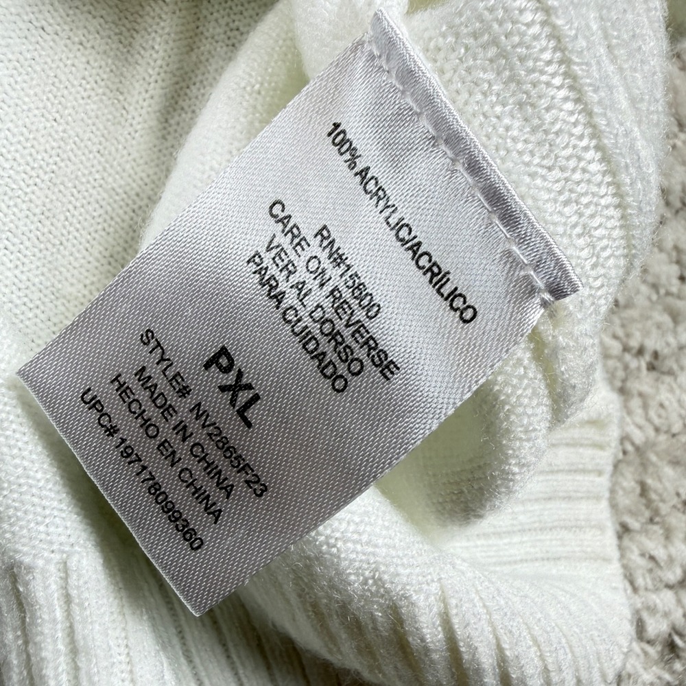 Napa Valley Cable Knit Sweater Womens PXL White Long Sleeve Preppy Cozy Soft - Picture 7 of 8